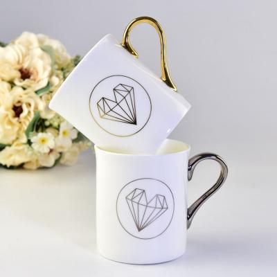 骨瓷金把馬克杯情侶咖啡杯廣告禮品杯