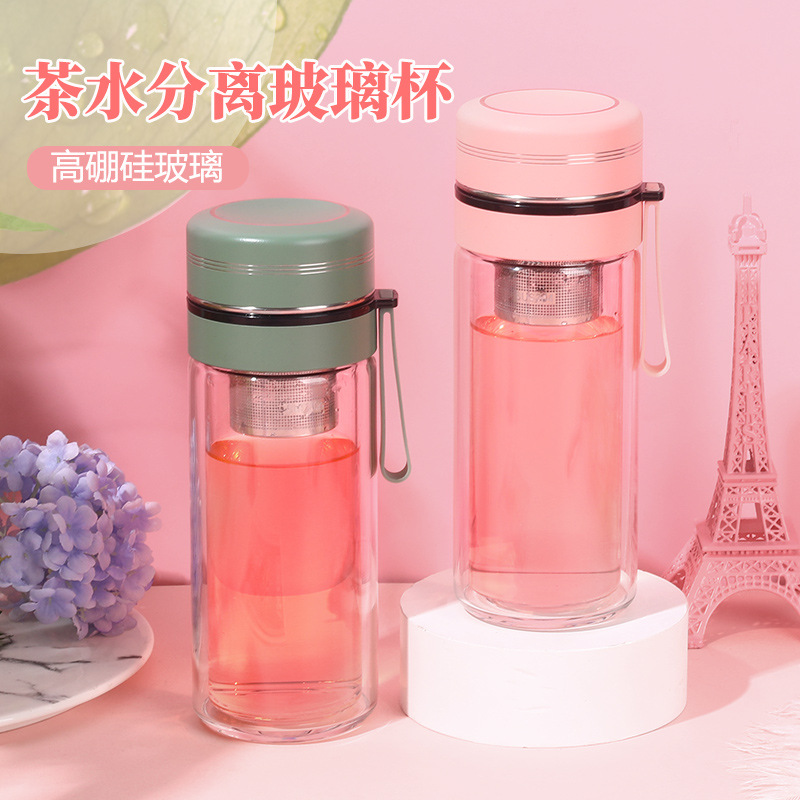 高硼硅玻璃杯加厚雙層水杯透明商務(wù)辦公杯子