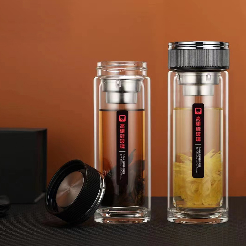 專業(yè)定LOGO高鵬硅雙層玻璃杯